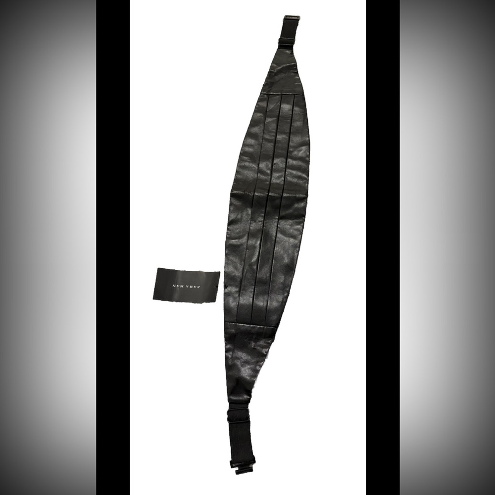 Free With Purchase! NWT Zara Adjustable Faux Black Leather Cummerbund